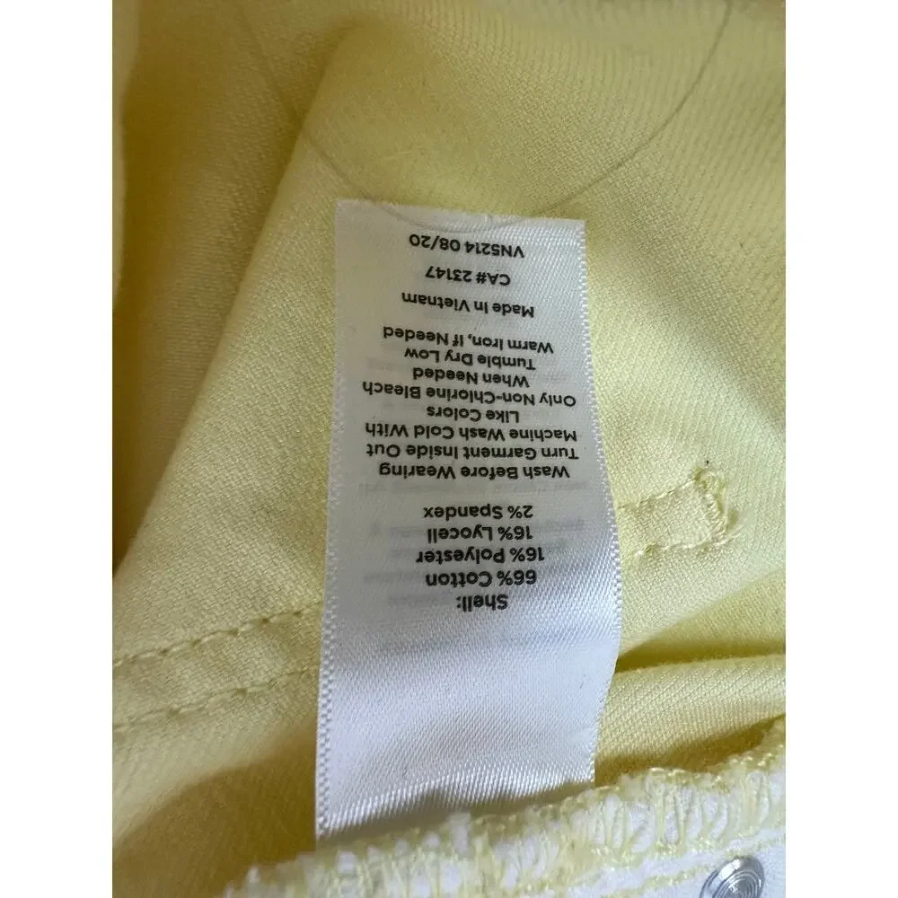 Talbots Women's Size 8 Yellow Slim Ankle Jeans Stretch Denim 5 Pocket Pants